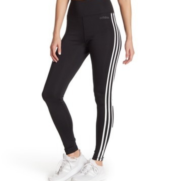 women's adidas designed 2 move midrise striped performance pants